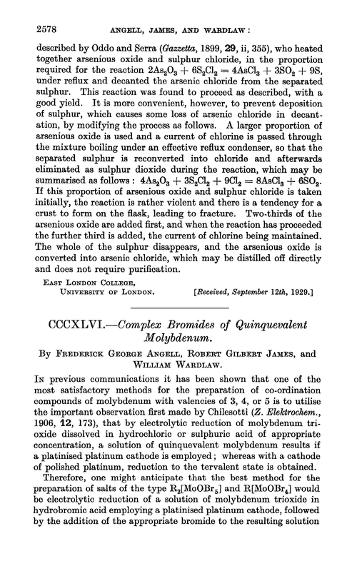 CCCXLVI.—Complex bromides of quinquevalent molybdenum