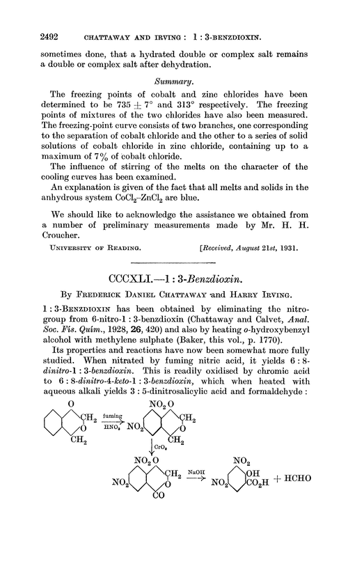 CCCXLI.—1 : 3-Benzdioxin