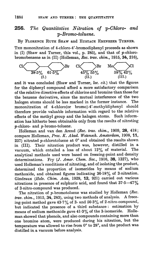 256. The quantitative nitration of p-chloro- and p-bromo-toluene