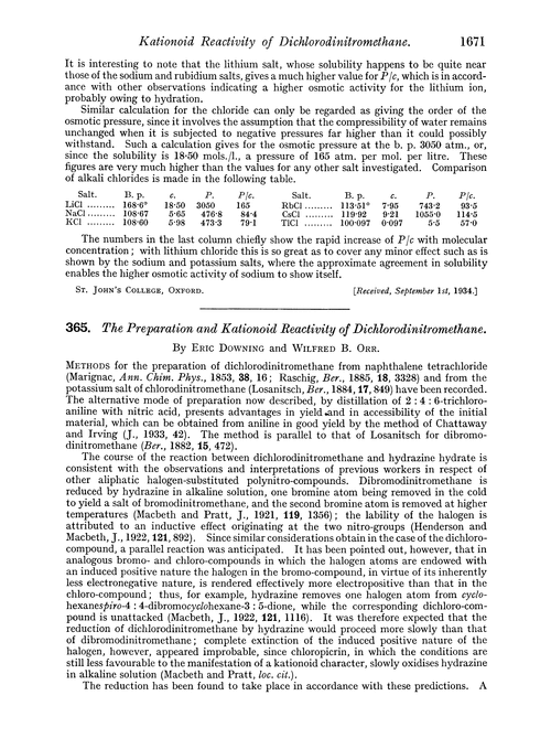 365. The preparation and kationoid reactivity of dichlorodinitromethane