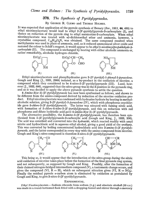 378. The synthesis of pyridylpyrazoles