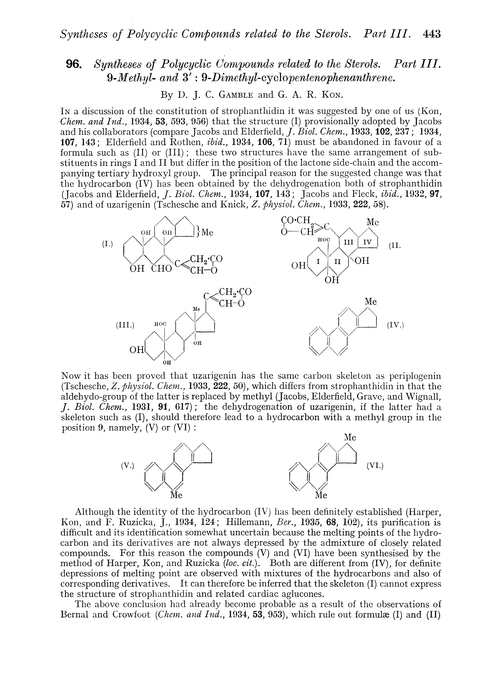 96. Syntheses of polycyclic compounds related to the sterols. Part III. 9-Methyl- and 3′ : 9-dimethyl-cyclopentenophenanthrene