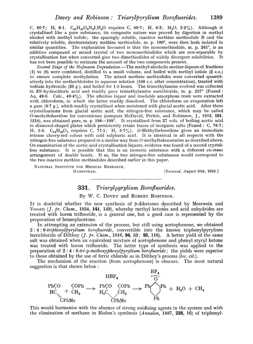 331. Triarylpyrylium borofluorides