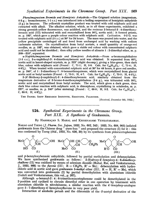 124. Synthetical experiments in the chromone group. Part XIX. A synthesis of genkwanin