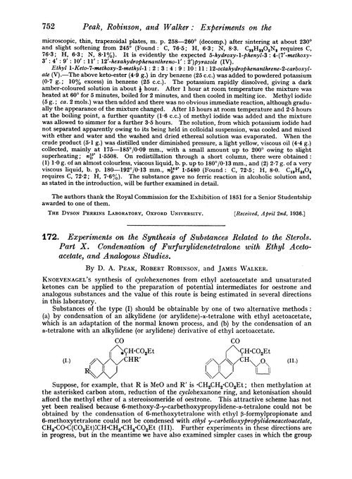 172. Experiments on the synthesis of substances related to the sterols. Part X. Condensation of furfurylidenetetralone with ethyl acetoacetate, and analogous studies