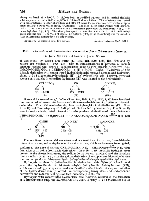 123. Thiazole and thiadiazine formation from thiosemicarbazones