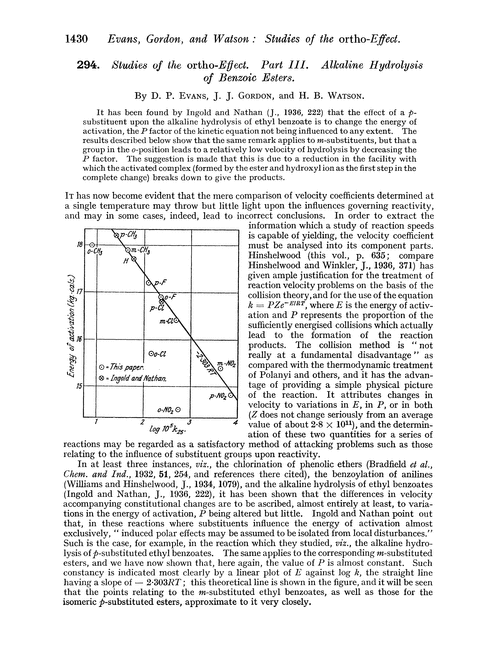 294. Studies of the ortho-effect. Part III. Alkaline hydrolysis of benzoic esters