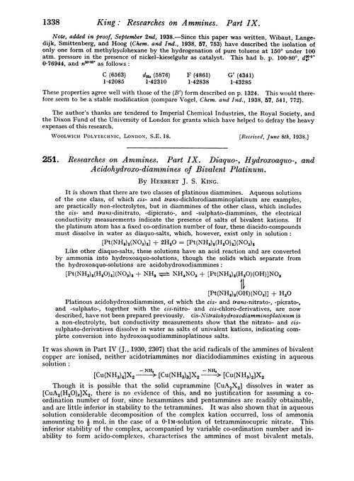 251. Researches on ammines. Part IX. Diaquo-, hydroxoaquo-, and acidohydroxo-diammines of bivalent platinum