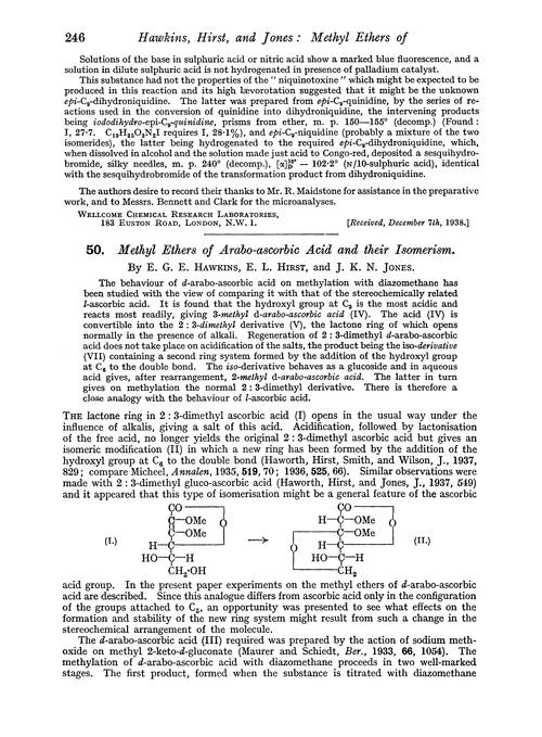 50. Methyl ethers of arabo-ascorbic acid and their isomerism