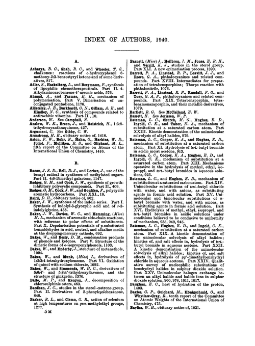 Index of authors, 1940