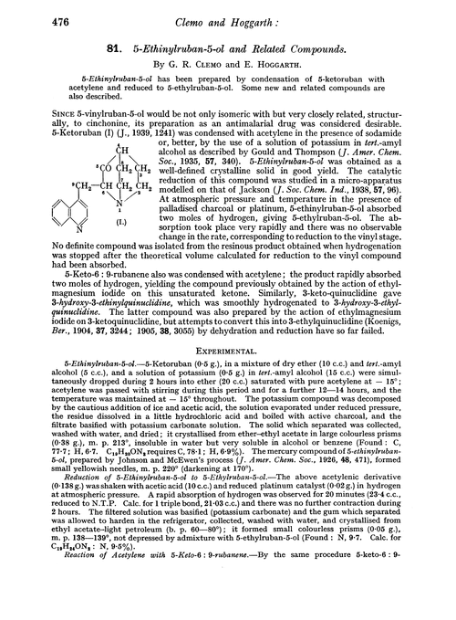 81. 5-Ethinylruban-5-ol and related compounds