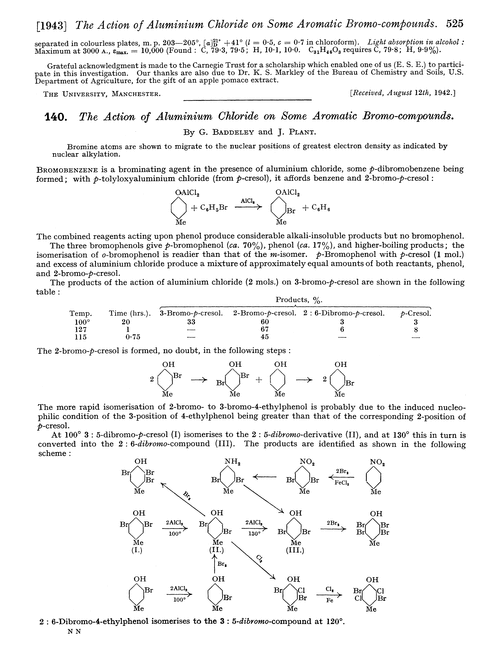 140. The action of aluminium chloride on some aromatic bromo-compounds