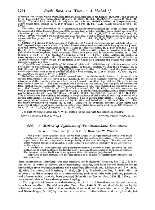232. A method of synthesis of trinitromethane derivatives