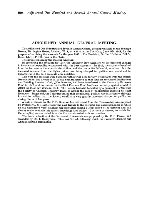 Adjourned Annual General Meeting
