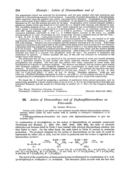 56. Action of diazomethane and of diphenyldiazomethane on nitro-anils