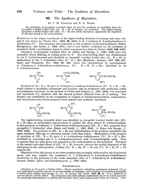 99. The synthesis of myristicin