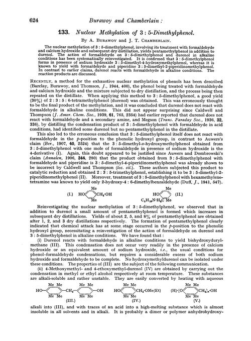 133. Nuclear methylation of 3 : 5-dimethylphenol