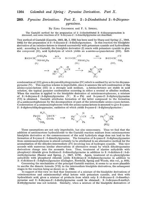 289. Pyrazine derivatives. Part X. 2 : 5-Disubstituted 3 : 6-dicyanopyrazines