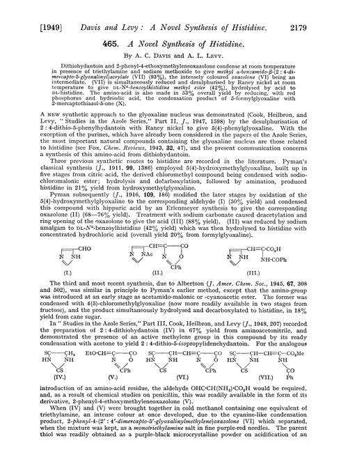 465. A novel synthesis of histidine
