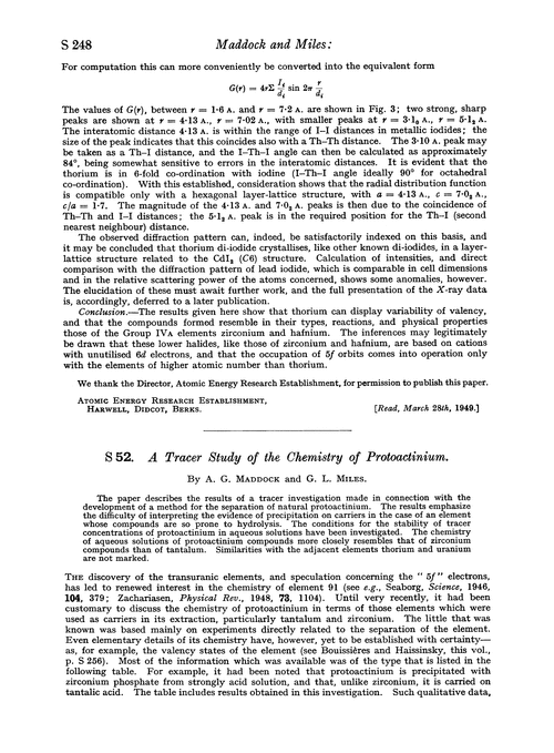 S 52. A tracer study of the chemistry of protoactinium