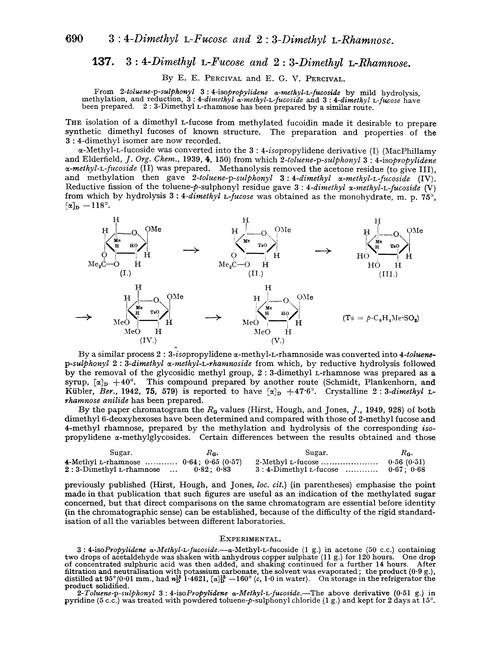 137. 3 : 4-Dimethyl L-fucose and 2 : 3-dimethyl L-rhamnose