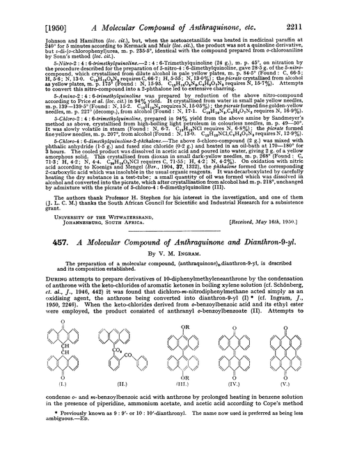 457. A molecular compound of anthraquinone and dianthron-9-yl