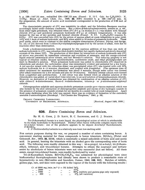 608. Esters containing boron and selenium
