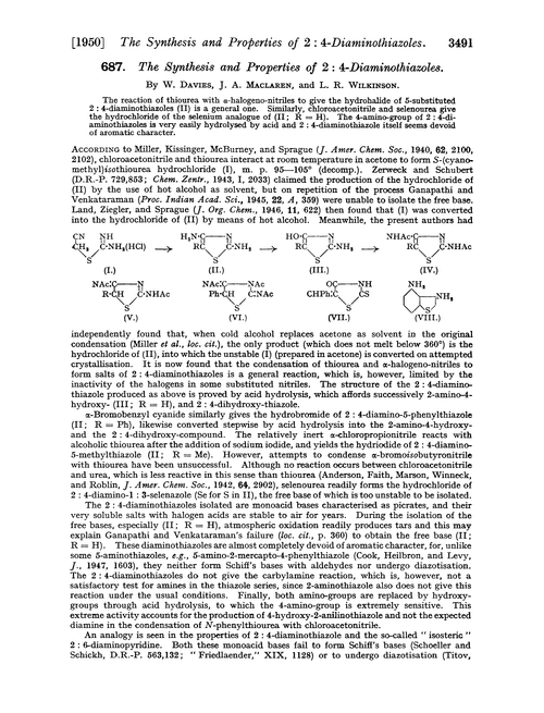 687. The synthesis and properties of 2 : 4-diaminothiazoles