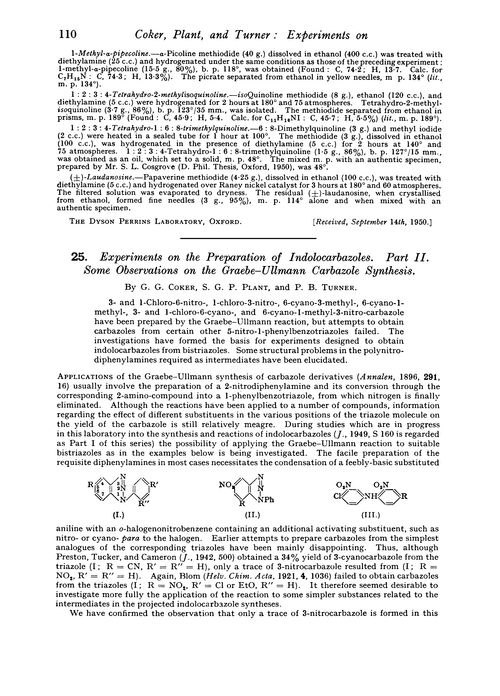 25. Experiments on the preparation of indolocarbazoles. Part II. Some observations on the Graebe–Ullmann carbazole synthesis