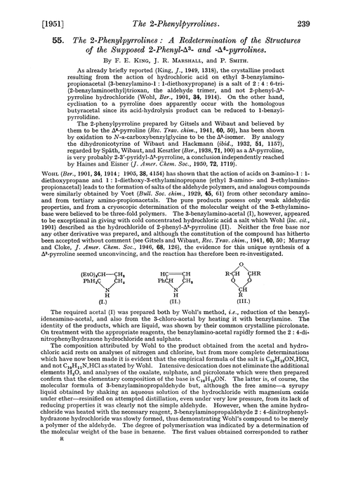 55. The 2-phenylpyrrolines: a redetermination of the structures of the supposed 2-phenyl-Δ3- and -Δ4-pyrrolines