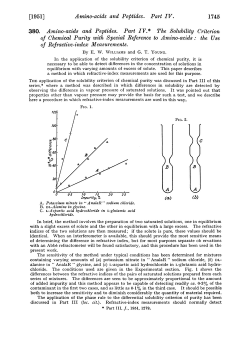 380. Amino-acids and peptides. Part IV. The solubility criterion of chemical purity with special reference to amino-acids : the use of refractive-index measurements