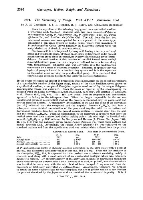 521. The chemistry of fungi. Part XVI. Eburicoic acid