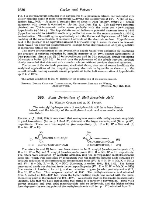 585. Some derivatives of methylsuccinic acid