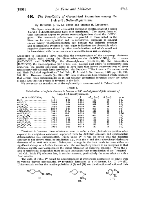 610. The possibility of geometrical isomerism among the 1-aryl-3 : 3-dimethyltriazens