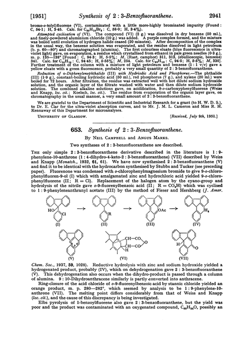 653. Synthesis of 2 : 3-Benzofluoranthene