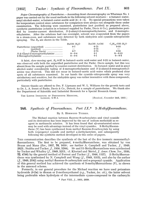 146. Synthesis of fluoranthenes. Part IX. 3-Methylfluoranthene