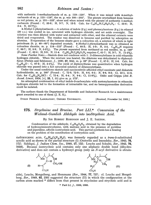 175. Strychnine and brucine. Part LII. Conversion of the Wieland–Gumlich aldehyde into isostrychnic acid