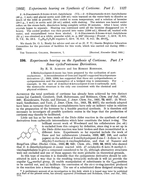 198. Experiments bearing on the synthesis of cortisone. Part I. Some cyclopentenone derivatives