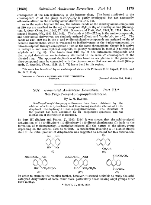 207. Substituted anthracene derivatives. Part VI. 9-n-Prop-1′-enyl-10-n-propylanthracene