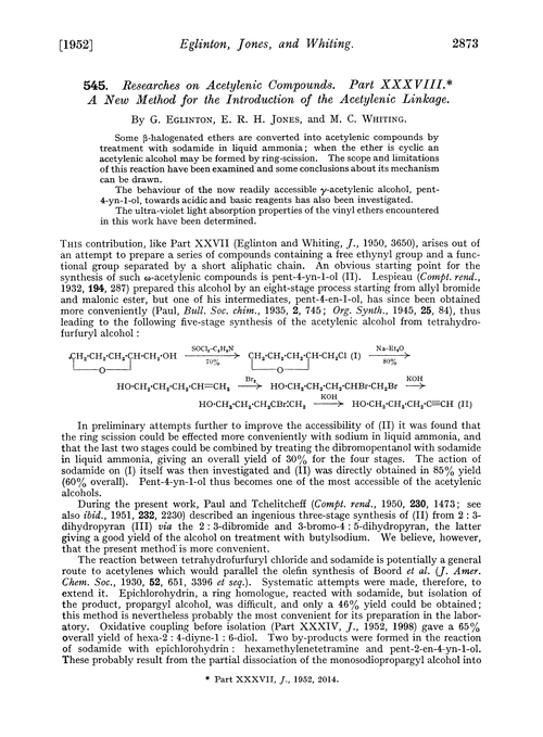 545. Researches on acetylenic compounds. Part XXXVIII. A new method for the introduction of the acetylenic linkage