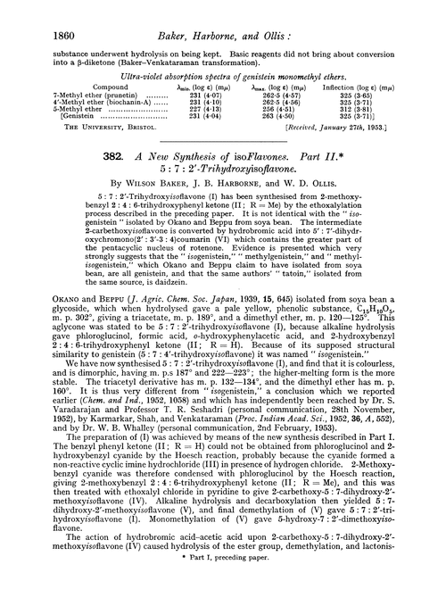 382. A new synthesis of isoflavones. Part II. 5 : 7 : 2′-Trihydroxyisoflavone