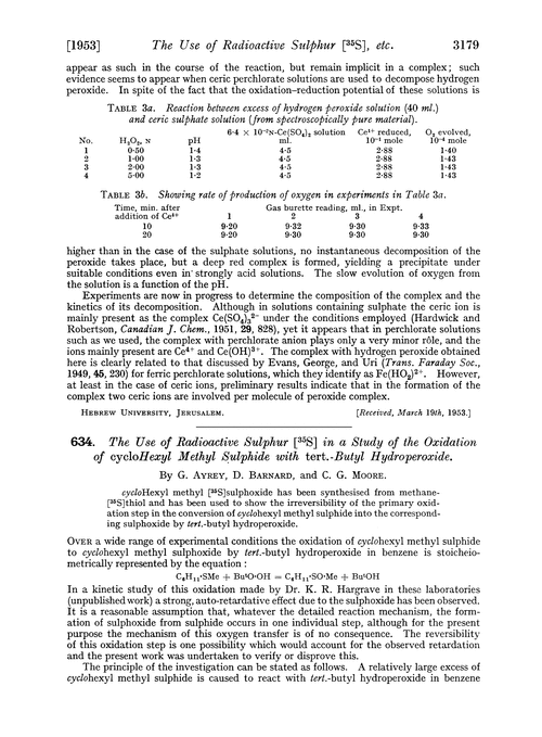 634. The use of radioactive sulphur [35S] in a study of the oxidation of cyclohexyl methyl sulphide with tert.-butyl hydroperoxide