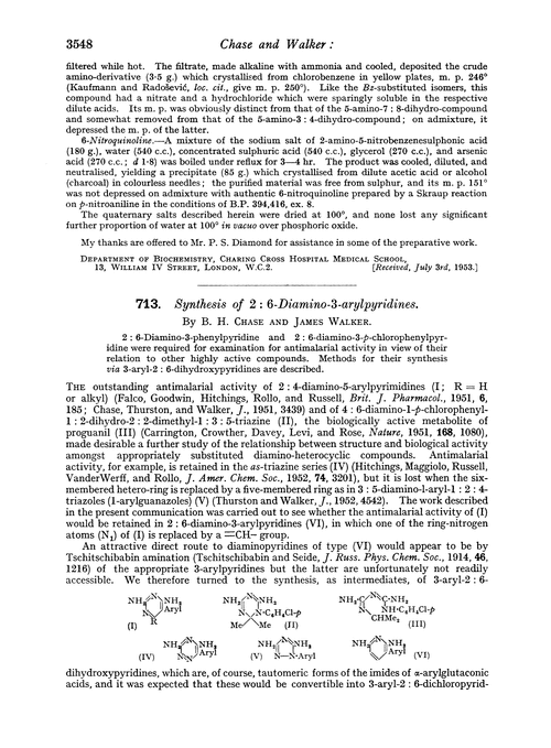 713. Synthesis of 2 : 6-diamino-3-arylpyridines