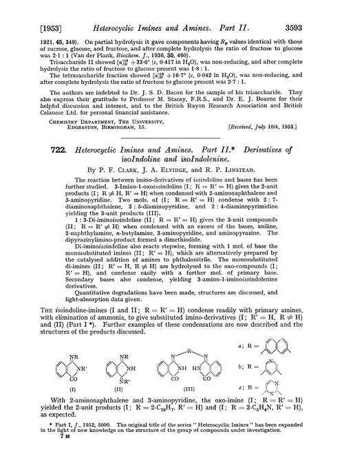 722. Heterocyclic imines and amines. Part II. Derivatives of isoindoline and isoindolenine