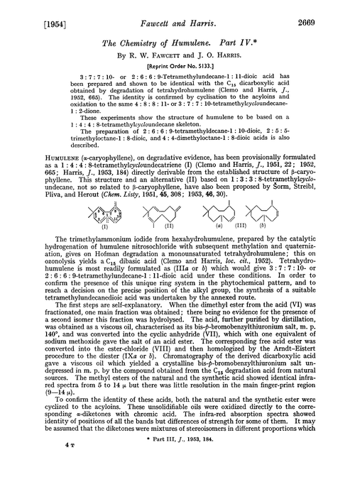 The chemistry of humulene. Part IV