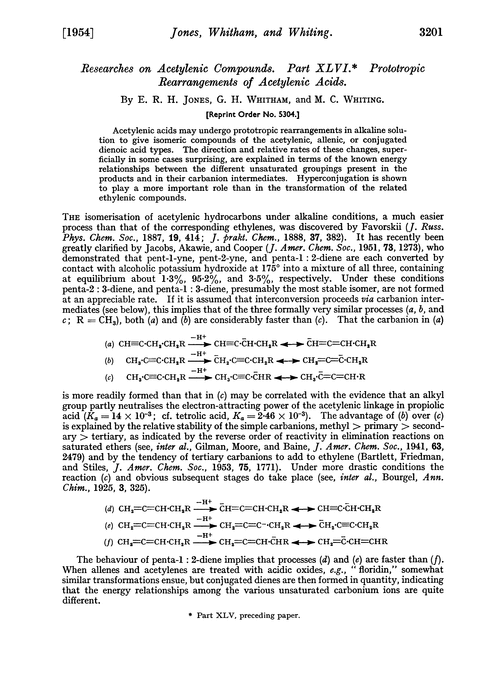 Researches on acetylenic compounds. Part XLVI. Prototropic rearrangements of acetylenic acids