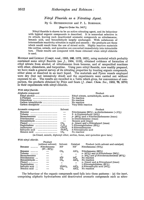 Nitryl fluoride as a nitrating agent