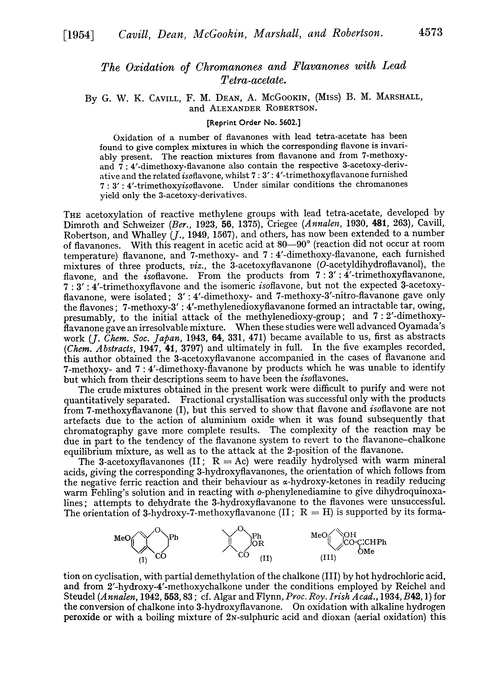 The oxidation of chromanones and flavanones with lead tetra-acetate