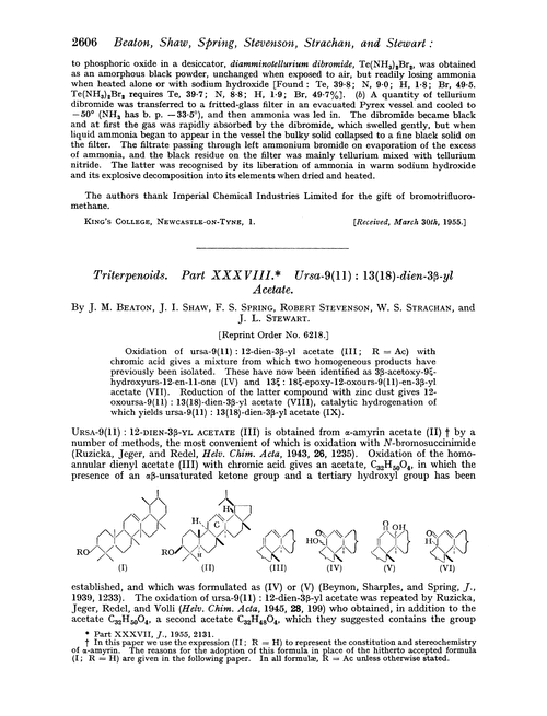 Triterpenoids. Part XXXVIII. Ursa-9(11): 13(18)-dien-3β-yl acetate