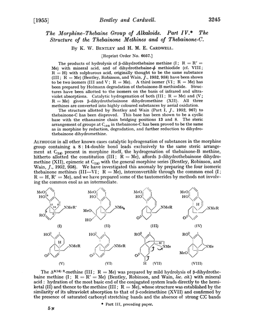The Morphine–Thebaine group of alkaloids. Part IV. The structure of the thebainone methines and of thebainone-C